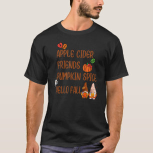 Camiseta Amigos da Apple Cider Pumpkin Spice Hello Fall Aut
