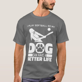 Camiseta Amigos da família Softball Dog