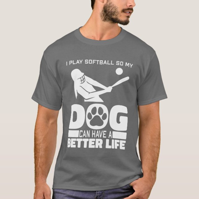 Camiseta Amigos da família Softball Dog (Frente)