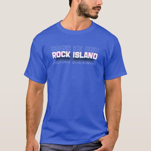 Camiseta amigos da ilha rochosa (Frente)