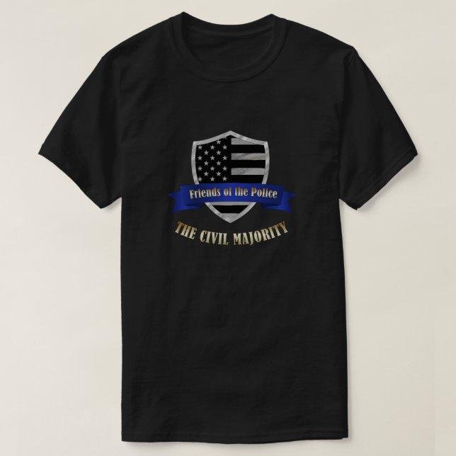 Camiseta Amigos da Linha Azul fina da Maioria Civil da Polí (Frente do Design)