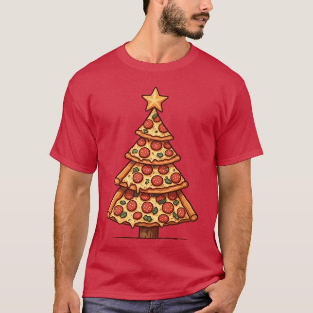 Camiseta Amigos da Pizza Christmasree (Frente)