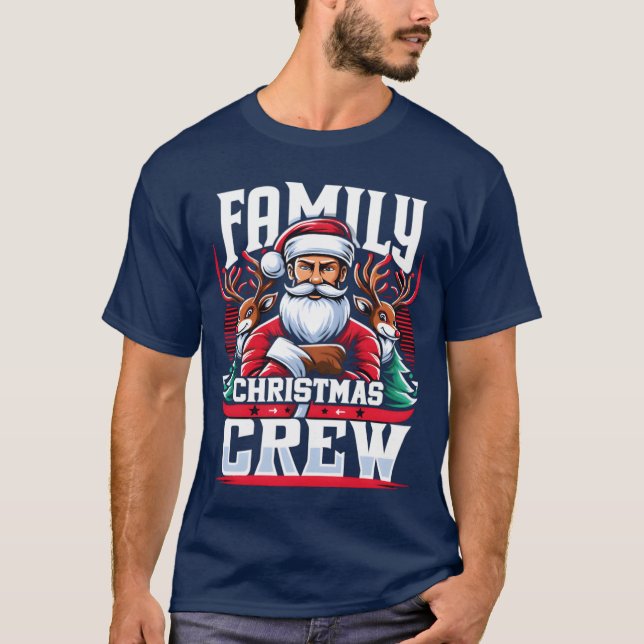 Camiseta Amigos da Tripulação de Natal da Família (Frente)