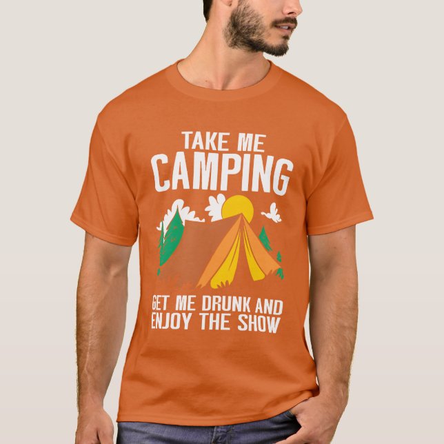 Camiseta Amigos de acampamento fogueira (Frente)