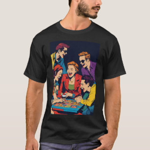 Camiseta "Amigos de Cartoon brincando com T-Shirt de Cartol