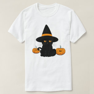 Camiseta Amigos de desenho animado fofos de Halloween, gato