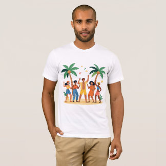 Camiseta Amigos de Festa de Praia Tropical Celebração de Ve