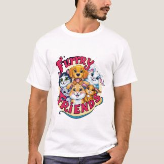 Camiseta Amigos de Furto Whimsical: Companheiros de Pet Vib
