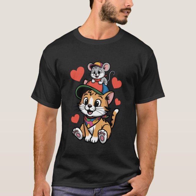 Camiseta Amigos de Gato e Rato (Frente)