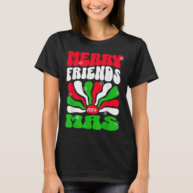 Camiseta Amigos de Natal Feliz de Natal Amigos Amigos Amigo (Frente)