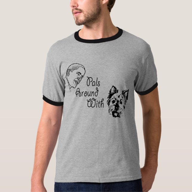 Camiseta Amigos de Obama ao redor com terrier (Frente)