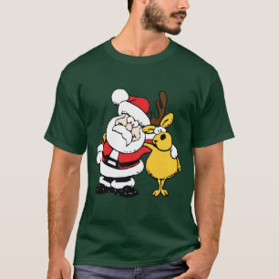 Camiseta Amigos de Rudolph e de papai noel