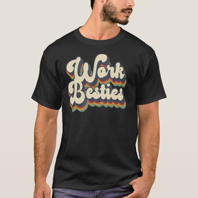 Camiseta Amigos de Trabalho Besties de Trabalho Corresponde (Frente)