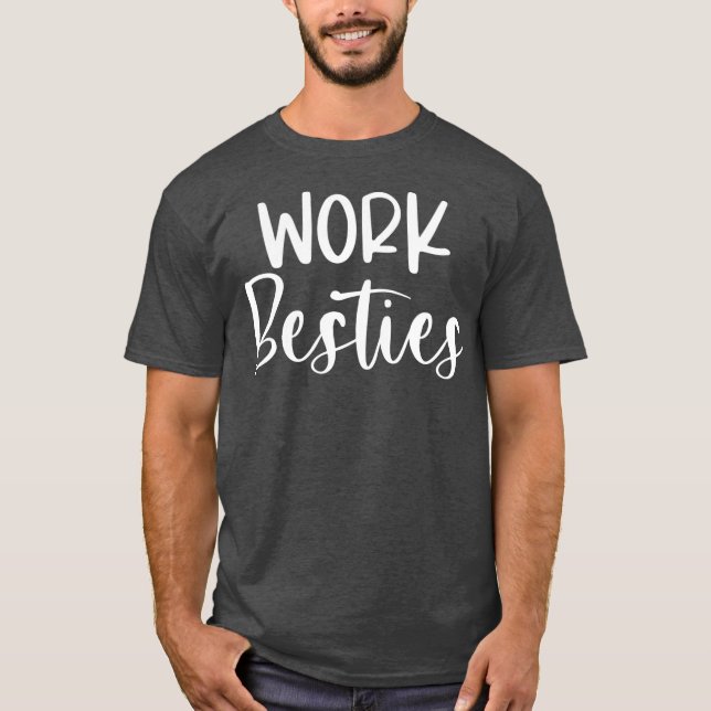 Camiseta Amigos de Trabalho Besties de Trabalho Cute Corres (Frente)