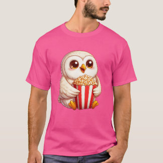 Camiseta Amigos de Wise Snow Owl Popcorn Movie Night