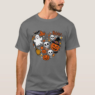 Camiseta Amigos do Coração do Halloween Doodles