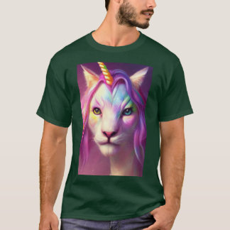 Camiseta Amigos do menino gato unicórnio arco-íris