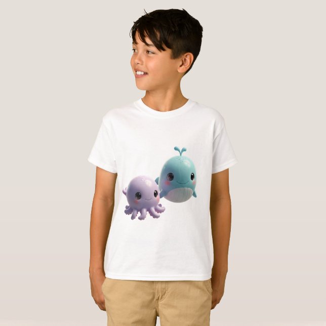 Camiseta Amigos do Oceano 3D (Frente Completa)