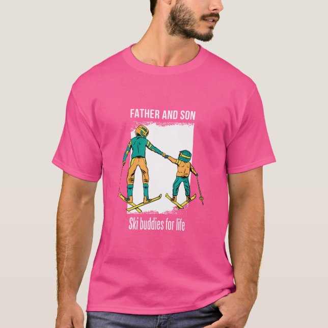 Camiseta Amigos do Pai e do Filho Ski Buddies (Frente)