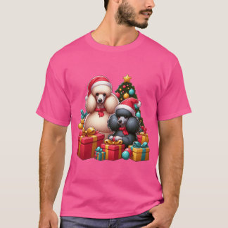 Camiseta Amigos do Presente de Poodle Chapéus Festivos e Pr