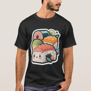 Camiseta Amigos do Rolo de Sushi Kawaii