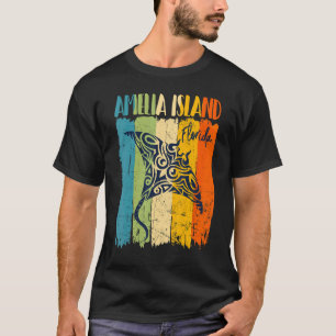 Camiseta Amigos do Tema da Ilha da Amelia, Retro Stingray