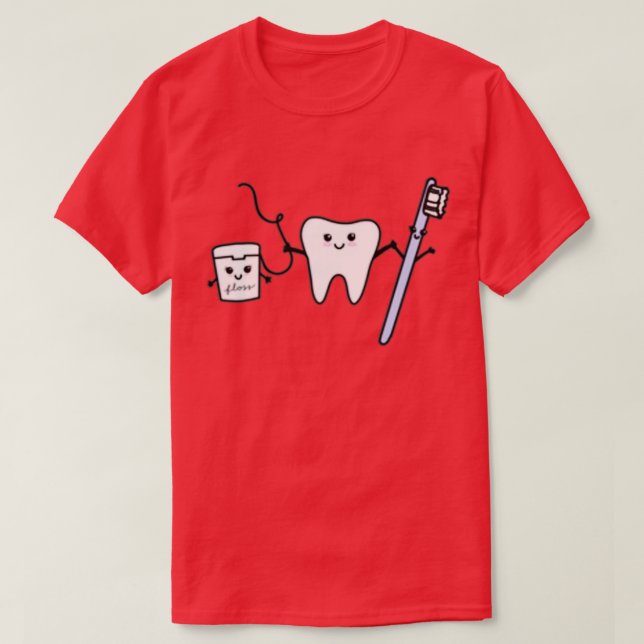 Camiseta amigos dos dentes felizes (Frente do Design)