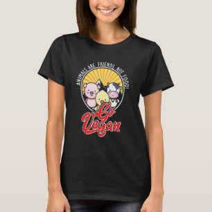 Camiseta Amigos dos Direitos dos Animais Comida Sem Carne V