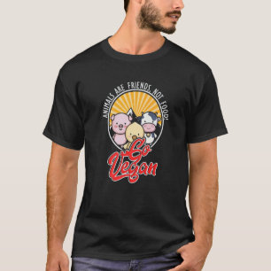 Camiseta Amigos dos Direitos dos Animais Comida Sem Carne V