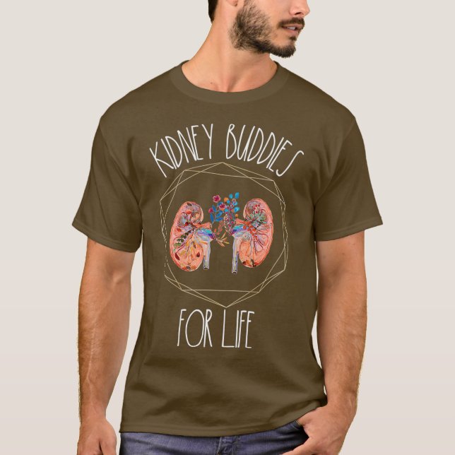 Camiseta Amigos Dos Rins Para Doentes Em Diálise De Vida (Frente)