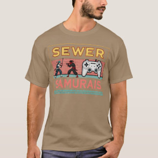 Camiseta Amigos dos Samurais de Esgoto Jogo de Vídeo Retro