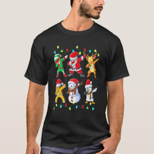 Camiseta Amigos Duendes do Papai Noel Dabbing Natal Criança