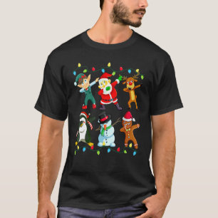 Camiseta Amigos Duendes do Papai Noel Dabbing Natal Criança