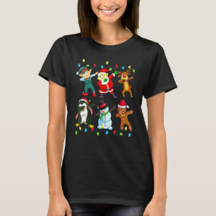 Camiseta Amigos Duendes do Papai Noel Dabbing Natal Criança