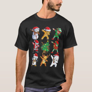 Camiseta Amigos Duendes do Papai Noel Dabbing Natal Meninos