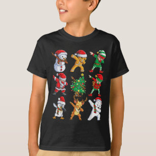 Camiseta Amigos Duendes do Papai Noel Dabbing Natal Meninos