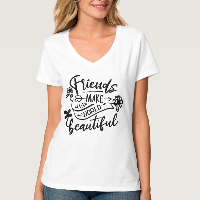 Camiseta Amigos fofos fazem belos trabalhos de arte (Frente)