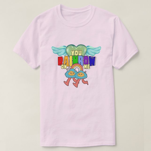 Camiseta Amigos gêmeos do arco-íris fofo Mikitiez cupid (Frente do Design)