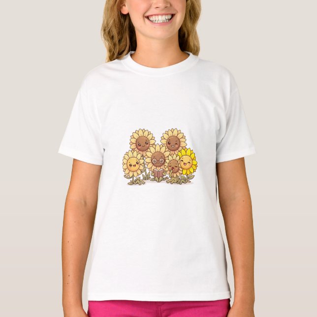 Camiseta Amigos Girassóis Fofos (Frente)