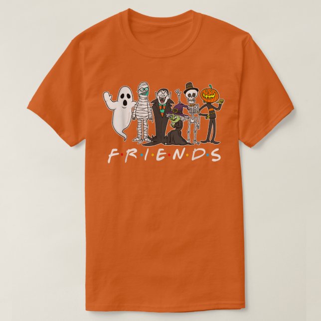 Camiseta Amigos Horríveis Skeleton Zombie Pumpkin Mummy Hal (Frente do Design)