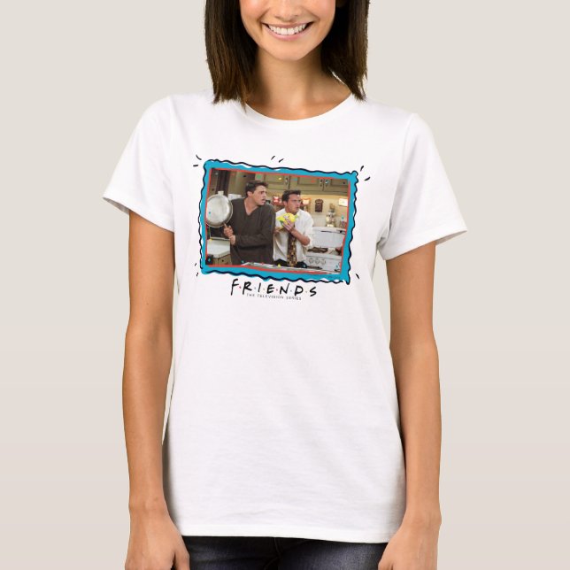 Camiseta AMIGOS™ | Joey & Chandler Assustados (Frente)