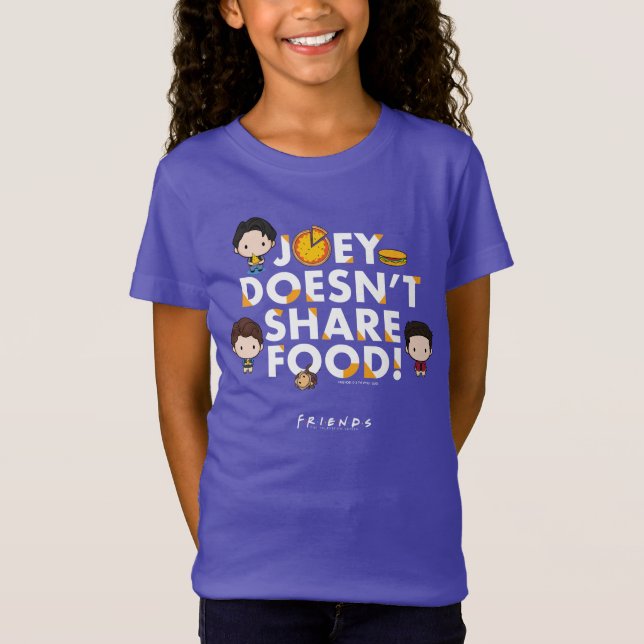 Camiseta AMIGOS™ | Joey não compartilha Comida Chibi (Frente)