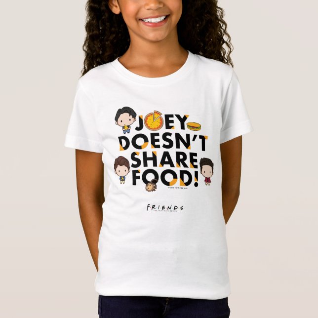Camiseta AMIGOS™ | Joey não compartilha Comida Chibi (Frente)