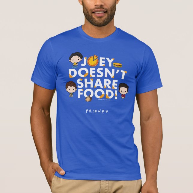 Camiseta AMIGOS™ | Joey não compartilha Comida Chibi (Frente)