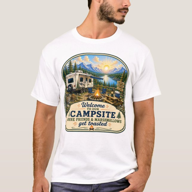 Camiseta Amigos & Marshmallows são torrados (Frente)