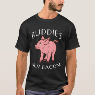 Camiseta Amigos Não Bacon Pig Vegan