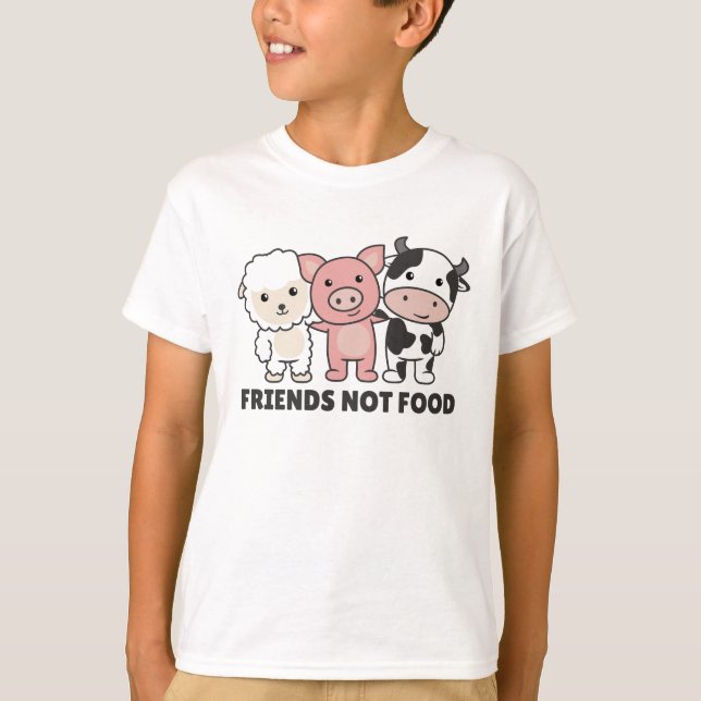 Camiseta Amigos Não Comidas Vegan Ovino (Frente)