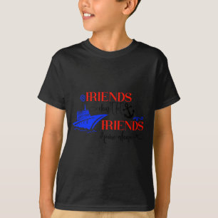 Camiseta Amigos Não Deixam Amigos Viajar de Cruzeiro Sozinh