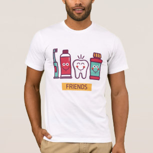 Camiseta Amigos orais do cuidado dos desenhos animados