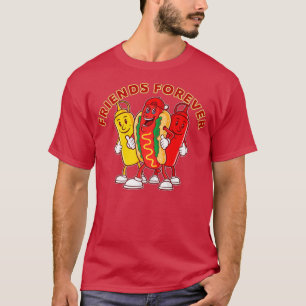 Camiseta Amigos Para Cachorros Quentes Ketchup Mostarda Eng